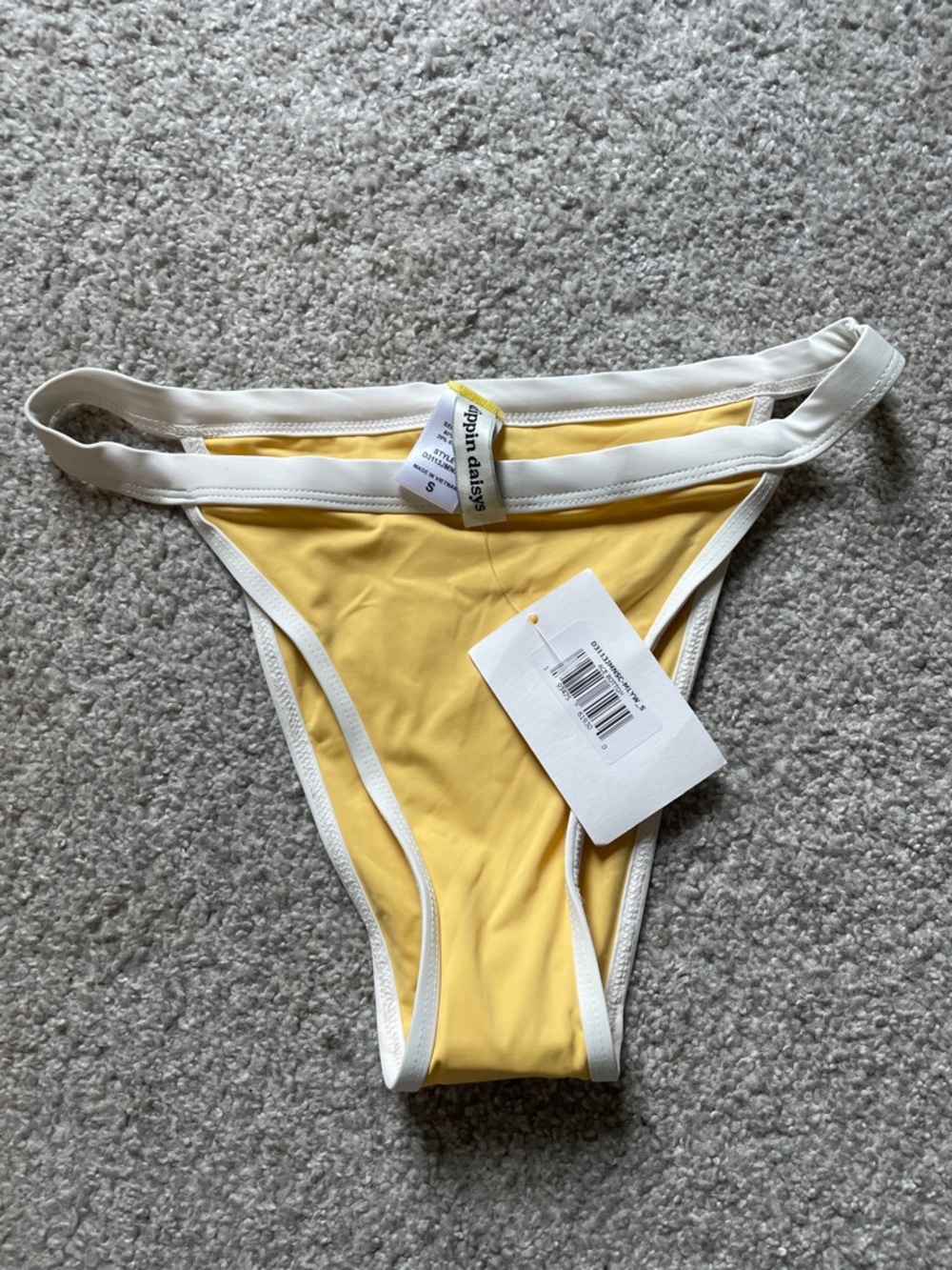 Dippin' Daisy's Yellow Bikini Bottom with White Trim